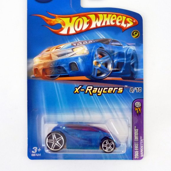 Hot Wheels Vandetta #058 X-Raycers 8/10 Blue Die-Cast Car 2005 - Picture 1 of 1